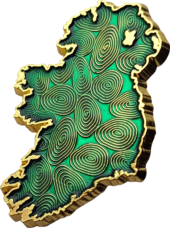 LP07 - Green Ireland Map Lapel Pin