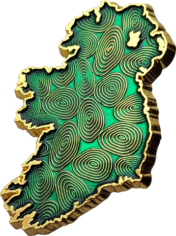 LP07 - Green Ireland Map Lapel Pin