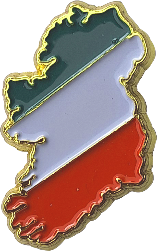 LP03 - Tri Colour Ireland Map Lapel Pin