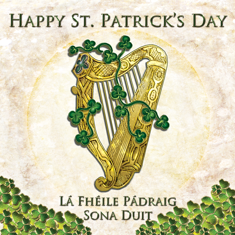 C218B - Happy St. Patricks Day - Harp