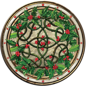CDC11 - Christmas Holly Wreath - 4 Pack Irish Drink Coaster