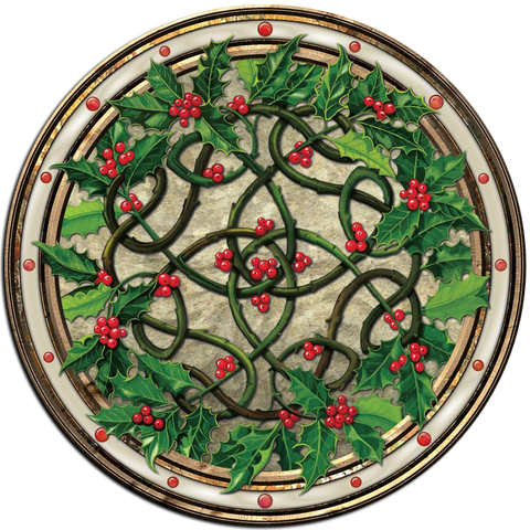 CDC11 - Christmas Holly Wreath - 4 Pack Irish Drink Coaster