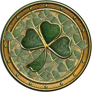 CDC39 - Golden Shamrock - 4 Pack Irish Drink Coaster