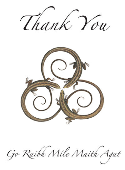 CNC09 Spiral Lizards Thank You Notecards