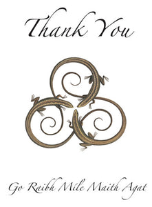 CNC09 Spiral Lizards Thank You Notecards