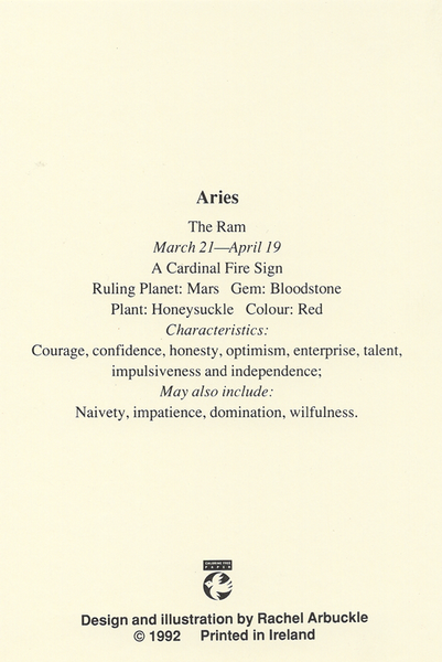 CSS04 - Aries Star Sign Card