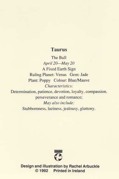 CSS05 - Taurus Star Sign Card