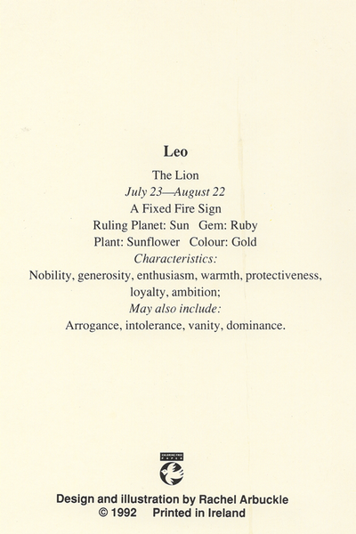 CSS08 - Leo Star Sign Card